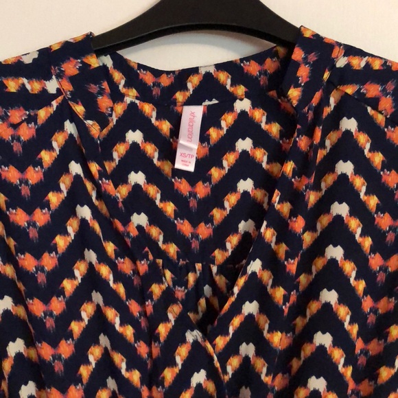 Xhiliration XS Faux Wrap 3/4 Sleeve Print Dress - Picture 3 of 6